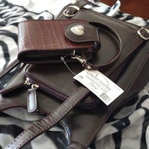 Langdon genuine leather organizer backpack, chocolate brown NWT Vintage